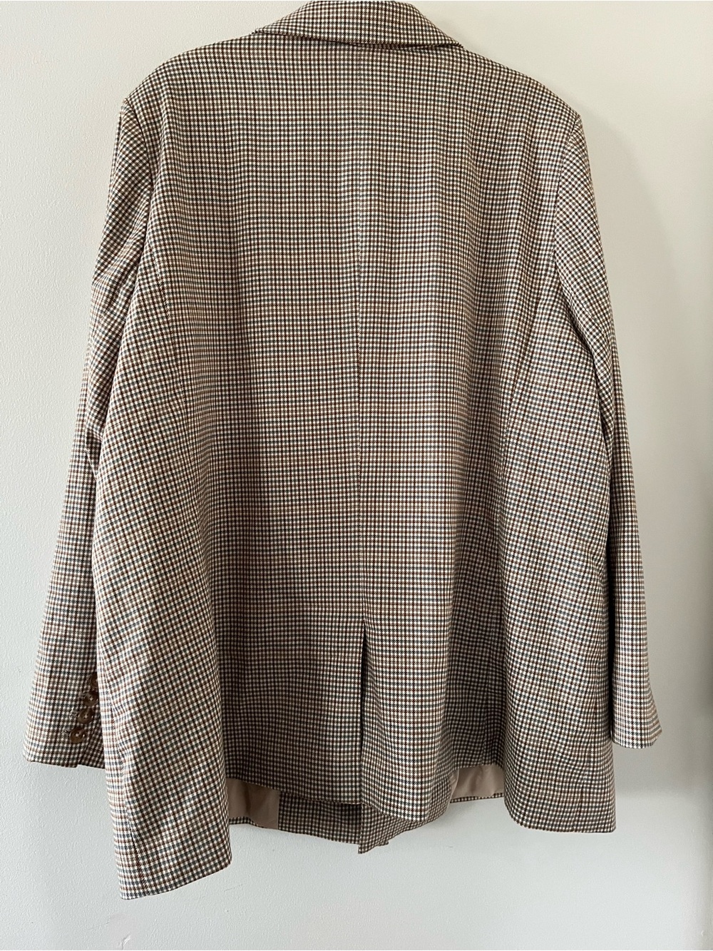 Skies are Blue Curvy Brown Houndstooth Plaid Blazer 3X Oversized Academia Preppy - Picture 6 of 7